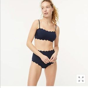 J. Crew Scallop Pique bikini top